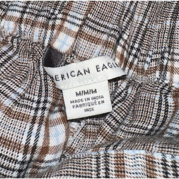 American Eagle Outfitters Women’s Plaid Paperbag Waist pants Size Medium Brown - Picture 7 of 8